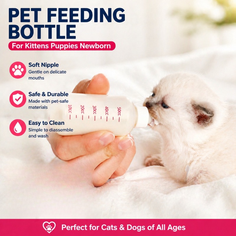 Pet Supplies Young - Newborn Pet Feeding Bottle Soft Nipple